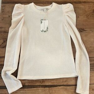 Dillards Chelsea and Violet xs puff sleeve cream shirt